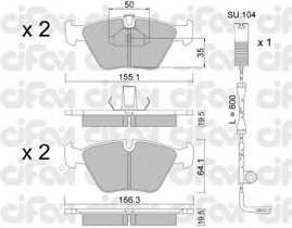 CIFAM 822-207-0K Brake Pad Set, disc brake